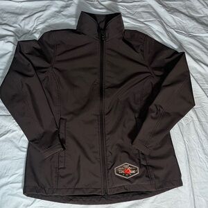 Elevate Women's Medium Gray Softshell Full Zip Jacket w/ Unique PNW Logo
